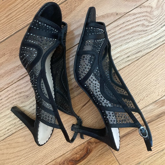 Prom Heels Charter Club Alexiaa Beautiful Womens Evening Size 8 Black Lace - Picture 7 of 11